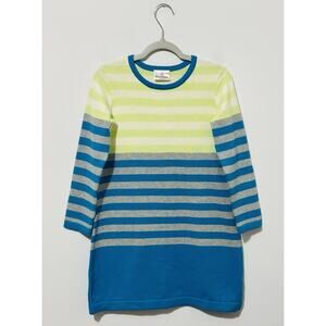 Hanna Andersson Yellow, Blue & Gray Striped Knit Dress